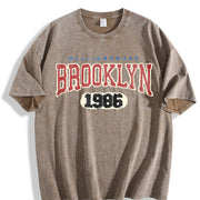 Williamsburg Brooklyn 1986 Sleeveless Tank Vintage Washed T-Shirt in Brown