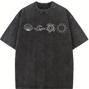 Beach Bum Vacation Cute vintage washed oversized T-shirt in Black