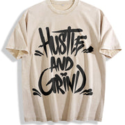 1 Pcs Heavy Adorable Vintage Washed T-Shirt in Beige