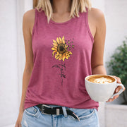 Sunflower Women's Color Cotton Tank Top in Red
