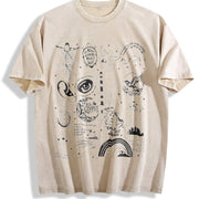 Stevie Nicks Tracklist Vintage Washed T-Shirt in Beige
