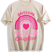 Awesome Like My Daughter Vintage Washed T-Shirt in Beige
