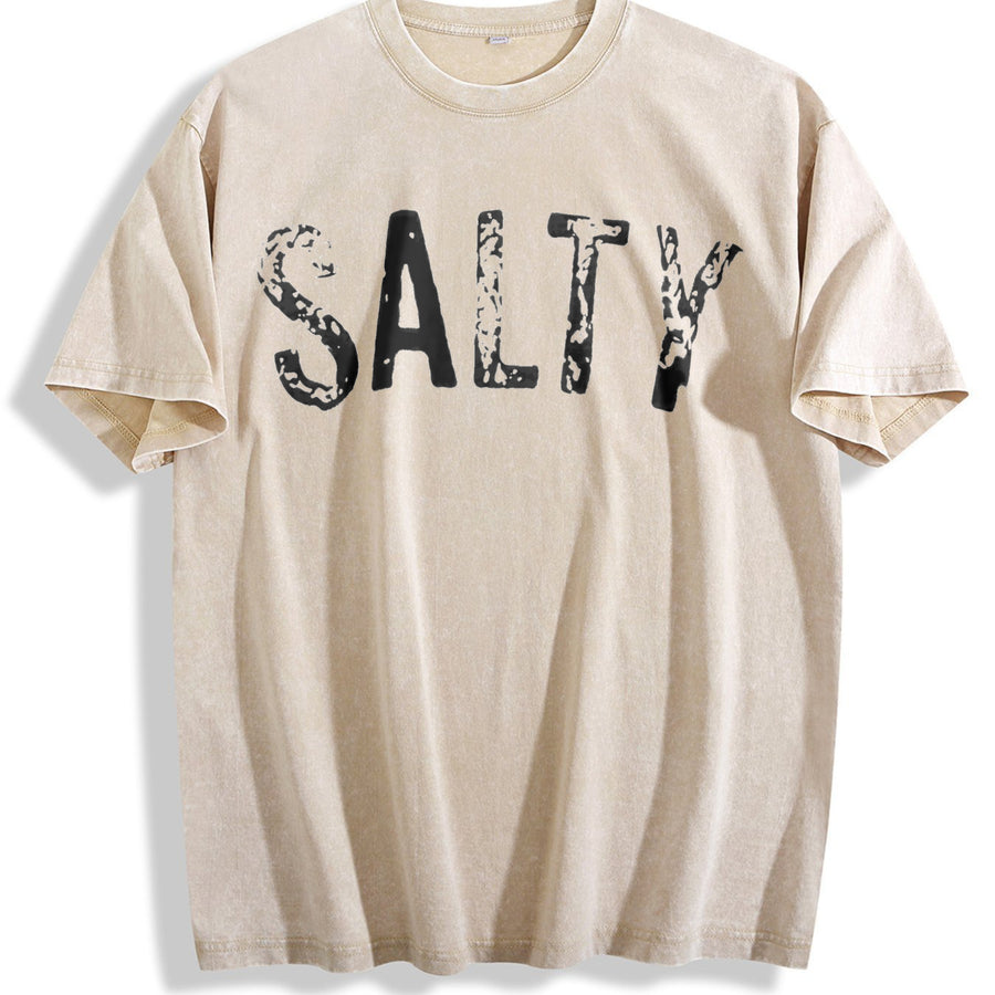 Salty Retro Beach Favorite vintage washed oversized T-shirt in Beige