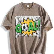 Soccer Goal Vintage Washed T-Shirt in Brown