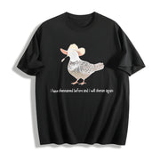 Shenanigans Pigeon Cotton T-Shirt in Black