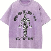 1990s Gym Authentic Retro for 90s & Athleisure Vintage Washed T-Shirt in Purple