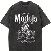 Modelo Fishing Spirit Vintage Washed T-Shirt in Black