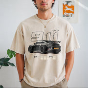 Porsche 911 GT3 Vintage Washed T-Shirt in Beige