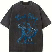 Retro Sock Hop 1950s Dancing Vintage Washed T-Shirt in Black