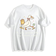 Silly Goose Ate My Lesson Plans Teacher Goose Teacher Back Cotton T-Shirt in White