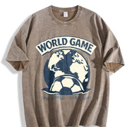 World Game One World One Game Vintage Washed T-Shirt in Brown