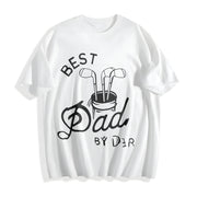Best Dad by Par Golf Dad Fathers Day Golf for Dad Dads Cotton T-Shirt in White