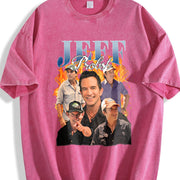 Jeff Probst Survivor Collage vintage washed oversized T-shirt in Red