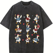 Silly Goose Baseball Vintage Washed T-Shirt in Black
