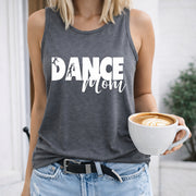 Dance Mom and Silhouette Regular Women's Color Cotton Tank Top in Gray
