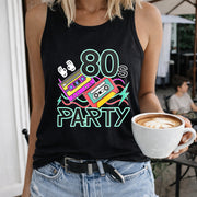 Fashionable with Thin Straps and That Expose the Shoulders Women's Color Cotton Tank Top in Black