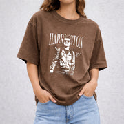Steve Harrington vintage washed oversized T-shirt in Brown