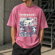 Nissan Skyline GT-R Vintage Washed T-Shirt in Red