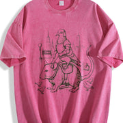 Youth Pigeon Knight Rat Mount: Kids NYC Rat Rider Vintage Washed T-Shirt in Red