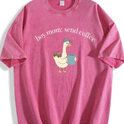Boy Mom: Send Coffee Vintage Washed T-Shirt in Red