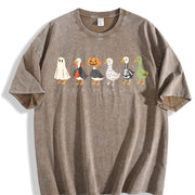 Halloween Goose Just a Spooky Goose Vintage Washed T-Shirt in Brown
