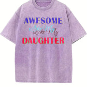 Awesome Like My Daughter Vintage Washed T-Shirt in Purple