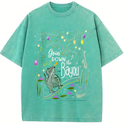 New Orleans Bayou Goin Down the Bayou Vintage Washed T-Shirt in Blue