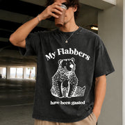 Flabbergasted Bear Vintage Washed T-Shirt in Black