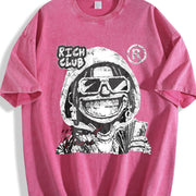 Rich Club Ski Mask Vintage Washed T-Shirt in Red