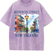 Bourbon Street New Orleans Vintage Washed T-Shirt in Purple