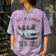 We're Going to Therapy Vintage Washed T-Shirt in Purple