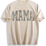 Hunting Mama Camo vintage washed oversized T-shirt in Beige