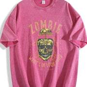 Retro Music Rock Band Concert vintage washed oversized T-shirt in Red