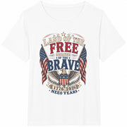 Land of the Free Because of the Brave 1776-2026 Cotton T-Shirt in White