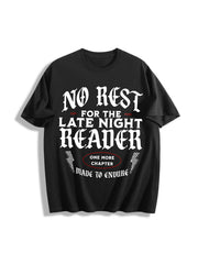 Book Lover Bookworm Cotton T-Shirt in Black