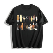 Animal Horse Herd 1pc Cotton T-Shirt in Black