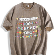Teacher Friendship Bracelet Teacher Appreciation Vintage Washed T-Shirt in Brown