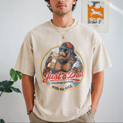 Fathers Day Just a Dad Who Came Back with Milk Vintage Washed T-Shirt in Beige