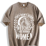 They Didn't Burn Witches Vintage Washed T-Shirt in Brown