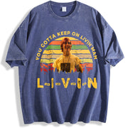 Dazed and Confused 1980s Movies TV Show Quote vintage washed oversized T-shirt in Blue