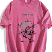 Akaza Demon Slayer vintage washed oversized T-shirt in Red