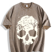 Melting Skull vintage washed oversized T-shirt in Brown