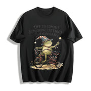 Retro Frog 250th Anniversary Cotton T-Shirt in Black