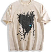Gojo Satoru Limitless BLue Eyes The Honored One Jujutsu vintage washed oversized T-shirt in Beige