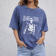 Steve Harrington vintage washed oversized T-shirt in Blue