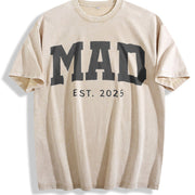 Custom Mom Dad Matching Parents Vintage Washed T-Shirt in Beige