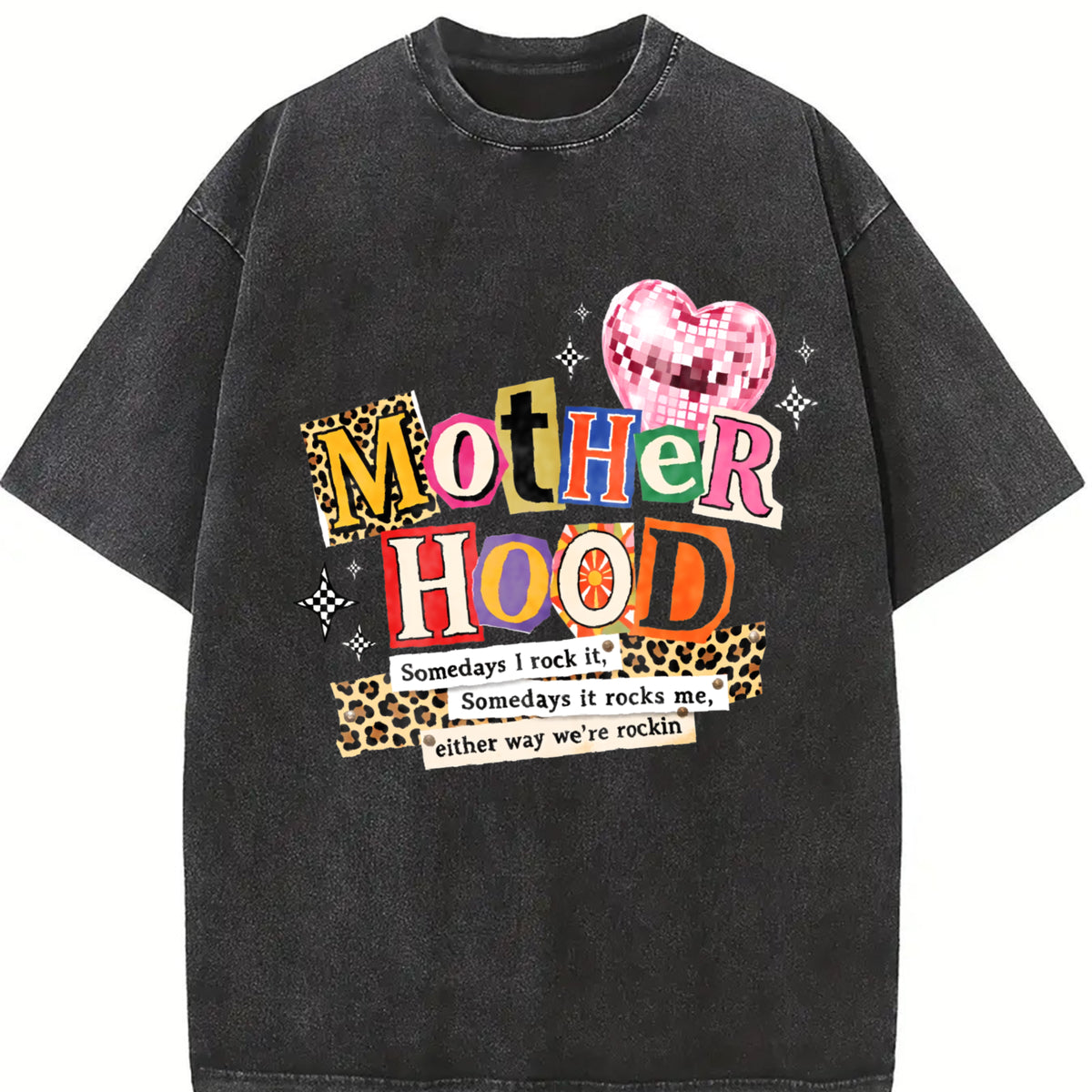 Wash Mothers Day Mom Vintage Washed T-Shirt in Black