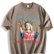 You Like the 4th of July Makes Me Want a Hot Dog Real Bad Vintage Washed T-Shirt in Brown