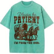 Please Be Patient with Me I'm from the 1900s Vintage Washed T-Shirt in Blue
