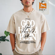 God Has a Plan Jeremiah 29:11 Vintage Washed T-Shirt in Beige